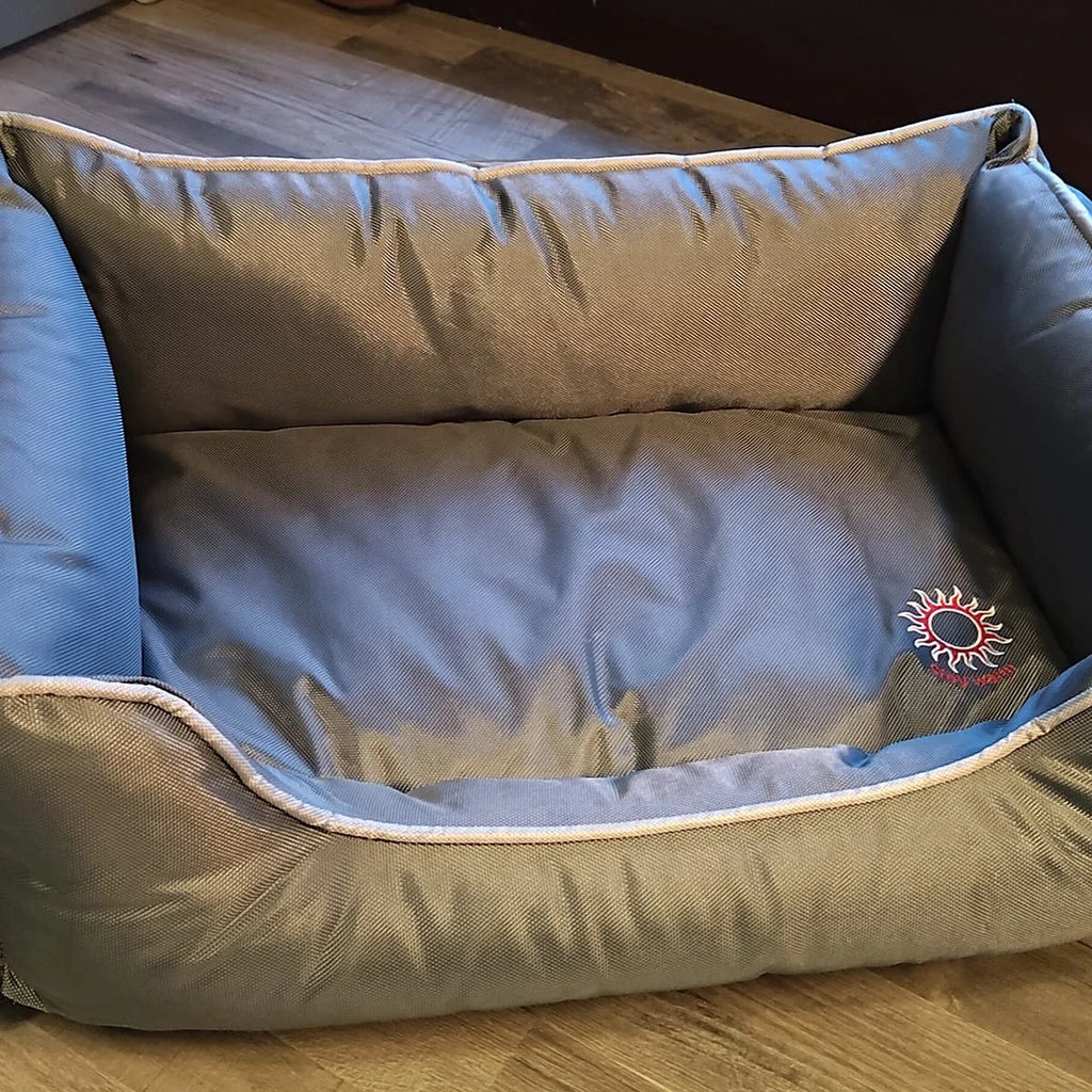 Orthopädisches Hundebett Paros Lux – isolierendes Wendebett mit Memory Foam, druckentlastend & beidseitig nutzbar für Sommer & Winter (grau)