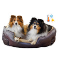 Orthopädisches Hundebett Santorini - isolierendes Wendebett mit Memory Foam, druckentlastend & beidseitig nutzbar für Sommer & Winter (braun)