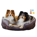 Orthopädisches Hundebett Santorini - isolierendes Wendebett mit Memory Foam, druckentlastend & beidseitig nutzbar für Sommer & Winter (braun)