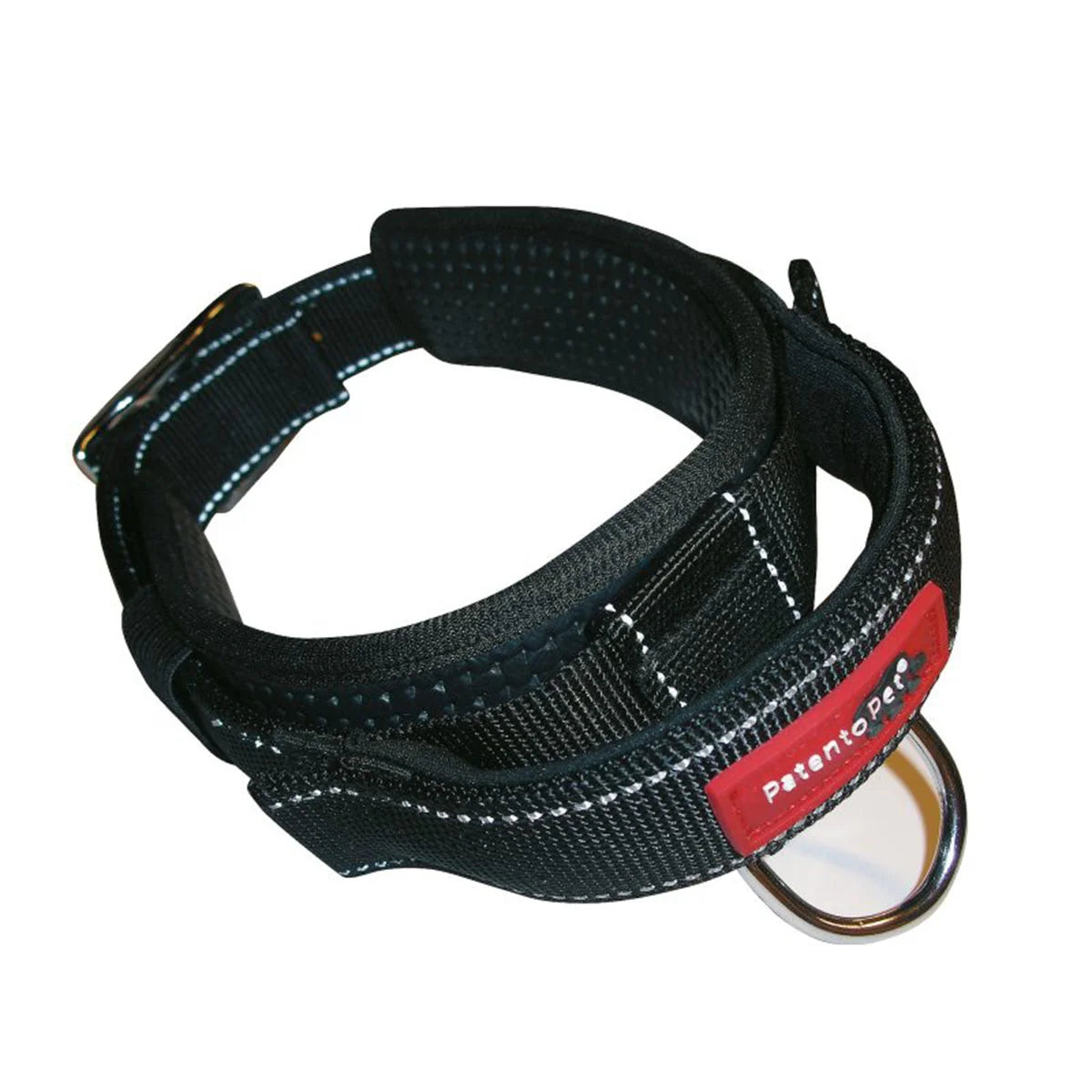 Hundehalsband mit Griff - PatentopPet Sport Halsband in Schwarz