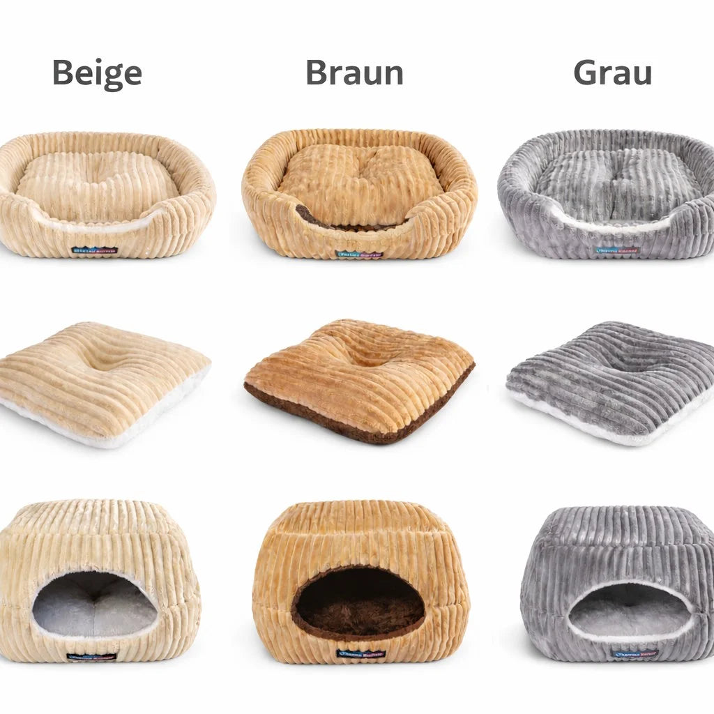 Katzenbett & Katzenhöhle Evia 2 in 1 – kuscheliger Schlafplatz, orthopädisches Hundebett mit Memoryschaum