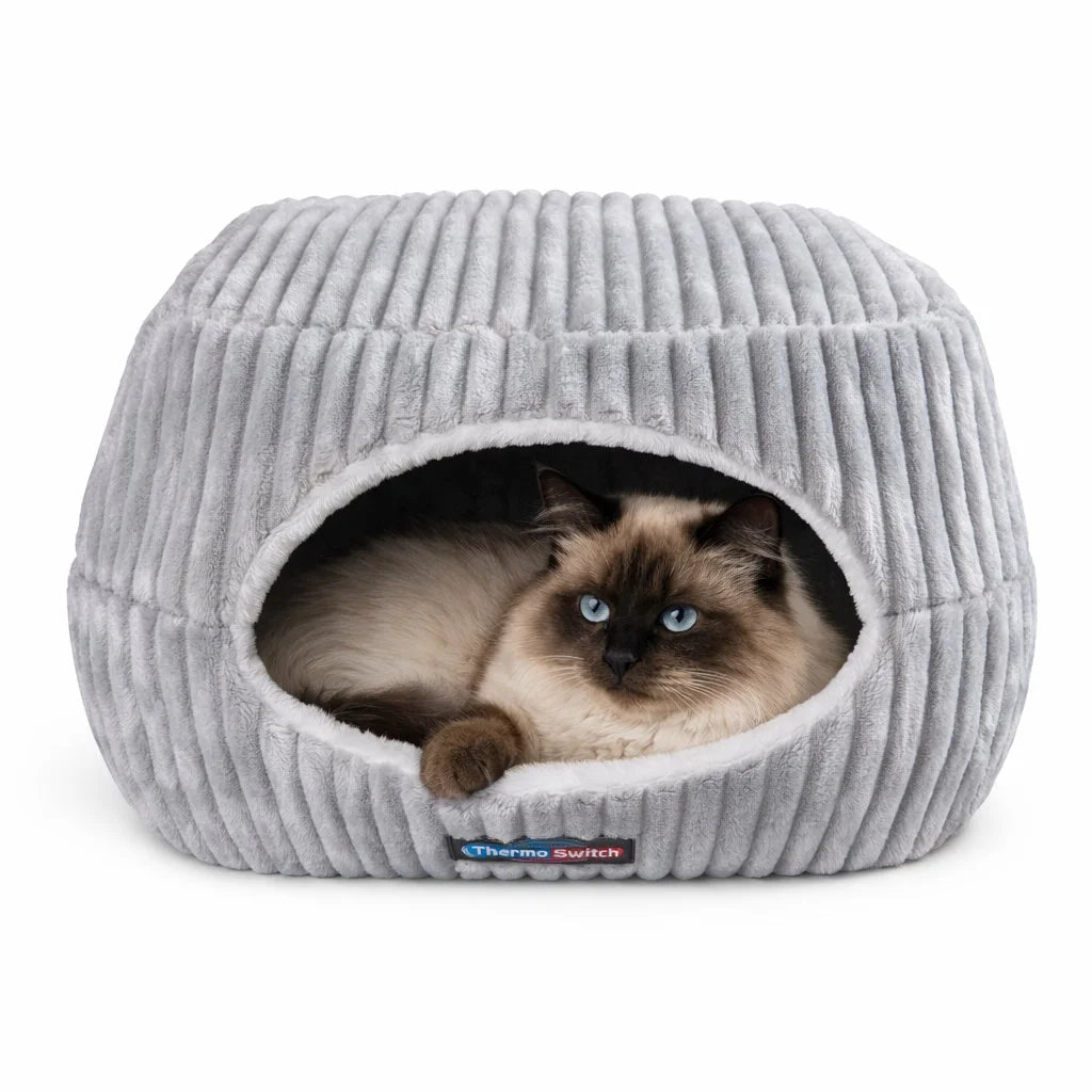 Katzenbett und Katzenhöhle Evia grau