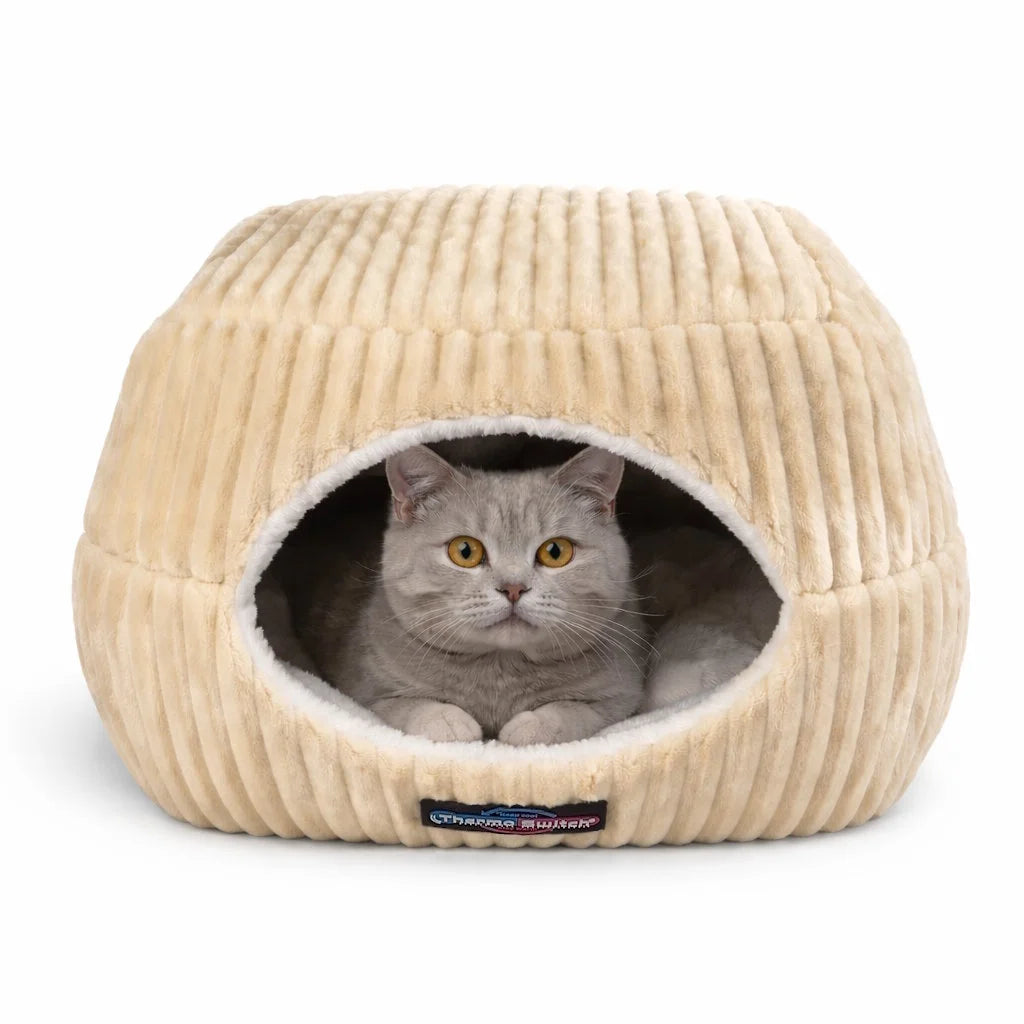 Katzenbett & Katzenhöhle Evia 2 in 1 – kuscheliger Schlafplatz, orthopädisches Hundebett mit Memoryschaum