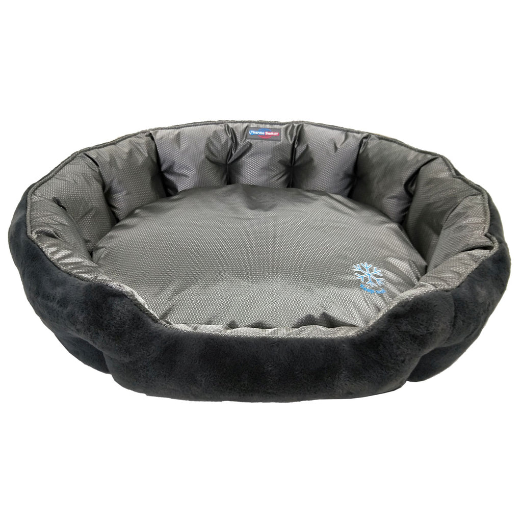 Orthopädisches Hundebett Santorini - isolierendes Wendebett mit Memory Foam, druckentlastend & beidseitig nutzbar für Sommer & Winter (braun)