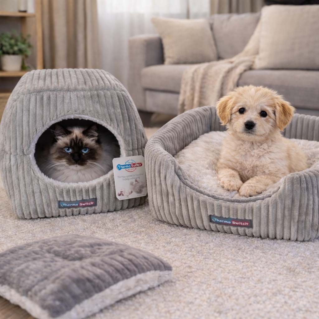 Katzenbett & Katzenhöhle Evia 2 in 1 – kuscheliger Schlafplatz, orthopädisches Katzenbett mit Memoryschaum