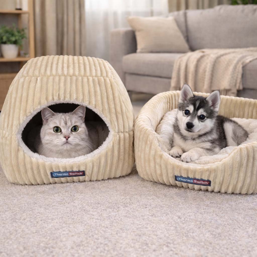 Katzenbett & Katzenhöhle Evia 2 in 1 – kuscheliger Schlafplatz, orthopädisches Katzenbett mit Memoryschaum